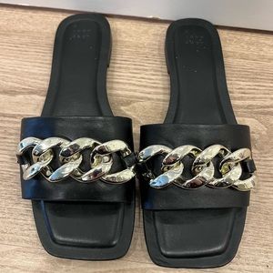 Women's Viv Chain Slide Sandals - A New Day™ Black 8.5W